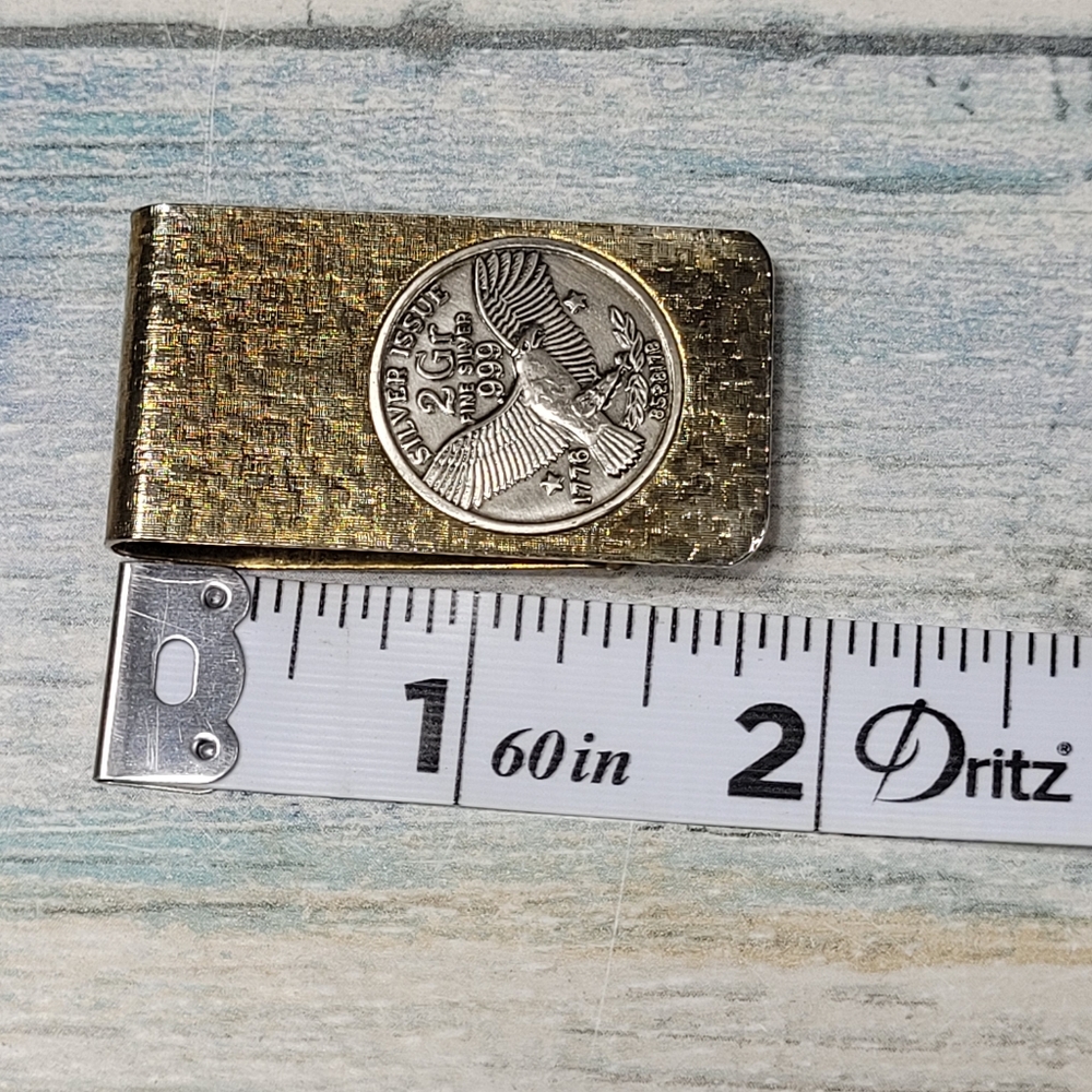 Vintage Silver Issue Gold Money Clip - Picture 4 of 6